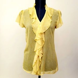 🌈Maurices Med Ruffle Button Down Sheer Blouse🌈